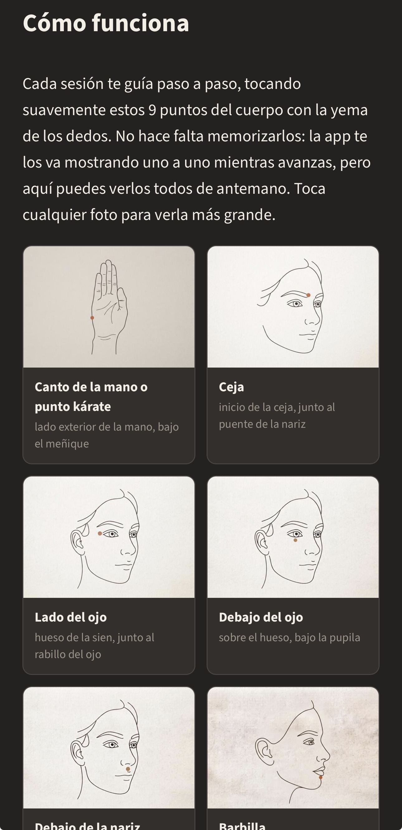 Guía de puntos de tapping